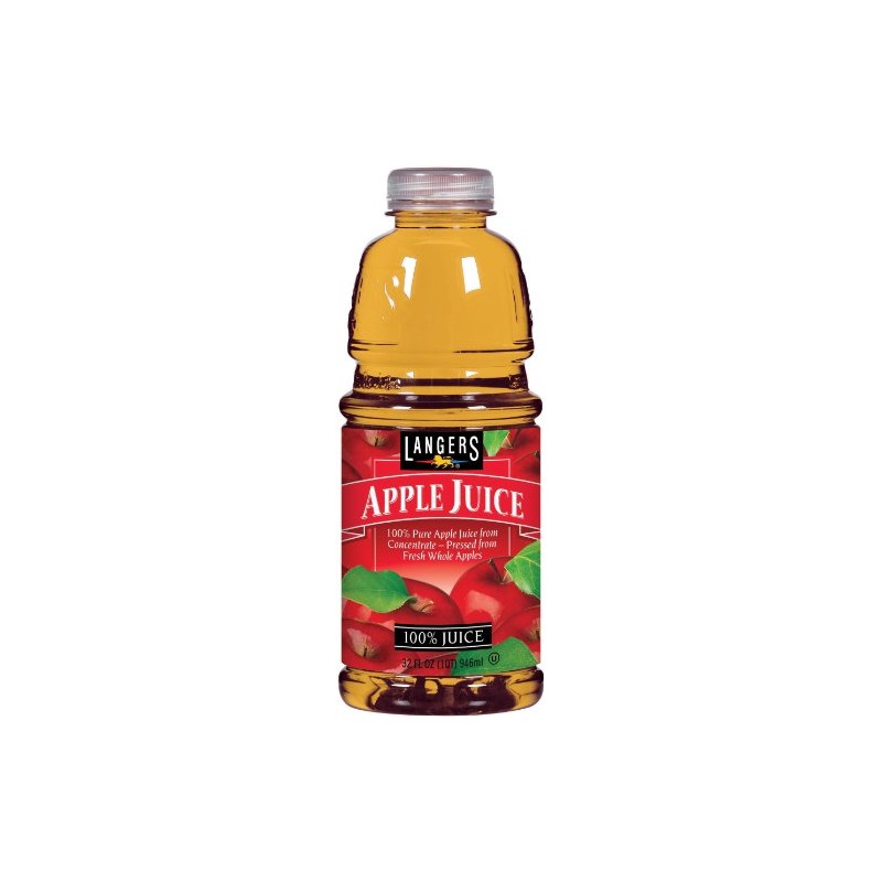 Langers 100% Juice, Apple, 32 Fl Oz (Pack of 12)