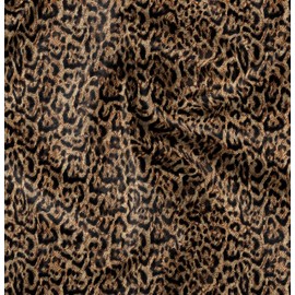 Soimoi Orange Velvet Fabric Leopard Animal Skin Print Fabric by Yard 60 Inch Wide