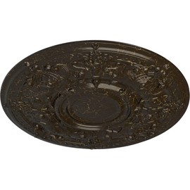 Ekena Millwork CM28OSSHC Oslo Ceiling Medallion, 28 1/8"OD x 1 3/4"P (Fits Canopies up to 10 1/2"), Hand-Painted Stone Hearth Crackle