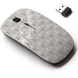 CJCBROES 2.4G Wireless Mouse with Cute Pattern Design for All Laptops and Desktops with Nano Receiver - Abstract Geometric