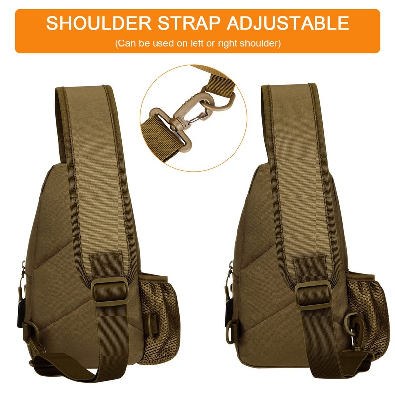 HUNTVP Tactical Military Chest Bag Molle Crossbody Shoulder Sling Pack