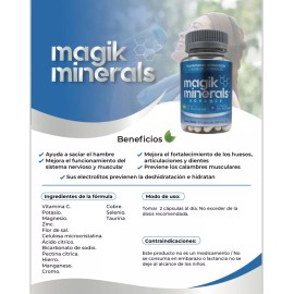 magic minerals Suplemento Vitamina C Magnesio Potasio- Magik Minerals 60cap