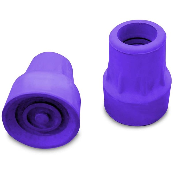 Steel-Reinforced 7/8" Crutch Tips - 1 Pair (Purple)