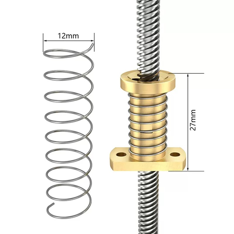 2pcs T8 Anti Backlash Spring Loaded Nut Elimination Gap Nut