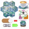 NIHO-JIUMA Diamond Painting Coasters Kits, 7 PCS Hexagon Coasters Monet