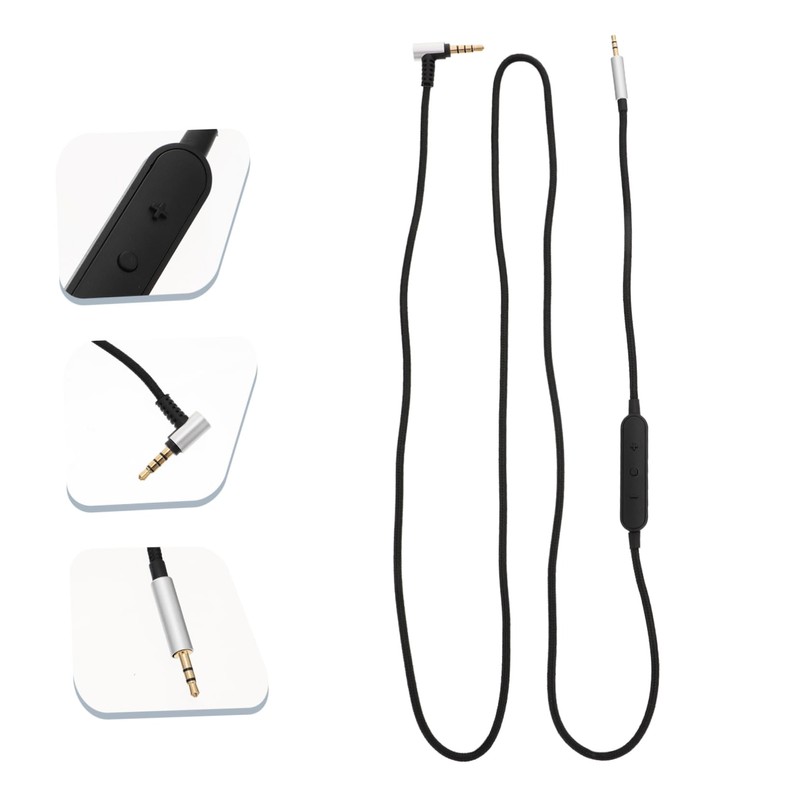 MERRYHAPY Fit 2.5mm Headphone Cable Nylon Material Volume Control Gaming