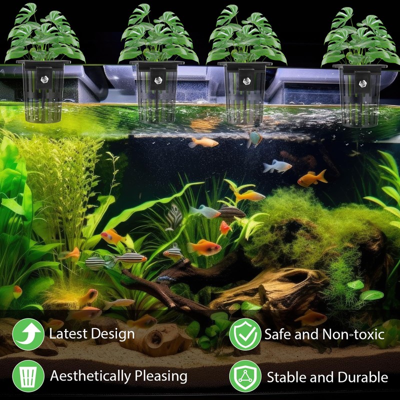 Baderke 8 Pack Aquarium Plant Holder Hanging Aquarium Planter Cup