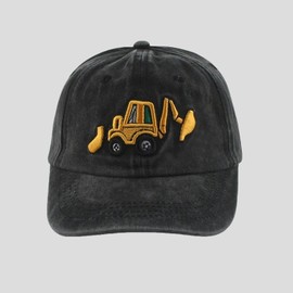 LGWJHCY Baseball Cap, Excavator Baseball Cap, UV Protection Baseball Cap, Adjustable Baseball Cap, Cotton Baseball Cap, Summer Hat Boys Girls One Size 2-5 Years (Black), black