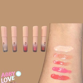 Abby Lip Gloss Collection - Pink Packaging with Bow Design and Lip Gloss Product Inside:_Pink Lemonade