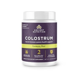 Ancient Nutrition Colostrum Superfood Powder, Grass Fed Bovine Colostrum, Supports Healthy Gut Microbiome and Immune System, Clinically Studied Lactoferrin & Probiotics, Lemon Bar, 60 Servings