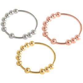 Pack of 3 Anxiety Ring, Fidget Ring, Stress Rings, Anti Children, Anxiety Women, for Toys, Anxiety Ring, Anti-Stress with Rings, Stress Rings, Mindfulness Ring, Finger, Stress Relief Finger Ring