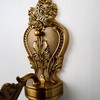 Aeyee Vintage Wall Sconce, Antique Brass Wall Light, Crystal Floral