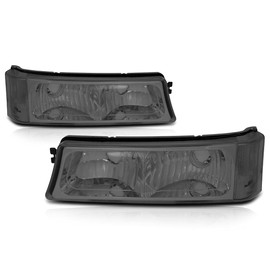 PM PERFORMOTOR Front Bumper Lights+Tinted Diamond Corner Signal Lamps Compatible with 03-07 Silverado/Avalanche