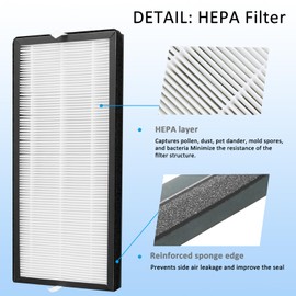 XD6065 Activated Carbon & XD6075 True HEPA Replacement Filter, Compatible with Rowenta PU4020 Intense Pure Air Purifiers, 1 Carbon Odor Eliminator & 1 True HEPA Allergen Remover
