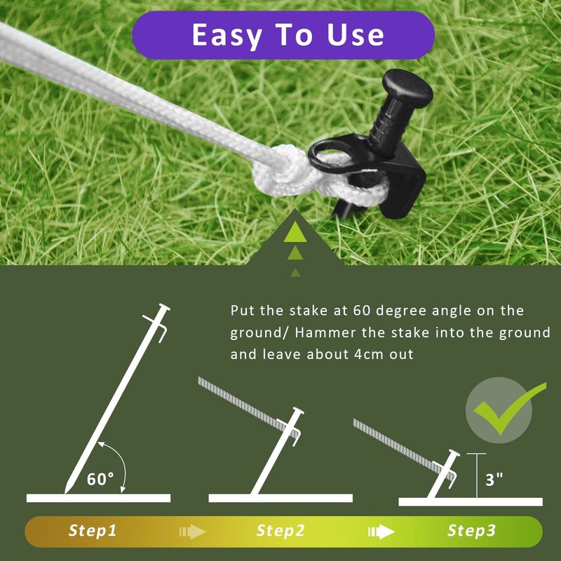 Tree Stake Kit, Heavy Duty Steel 11.8 Inch Steel Tree