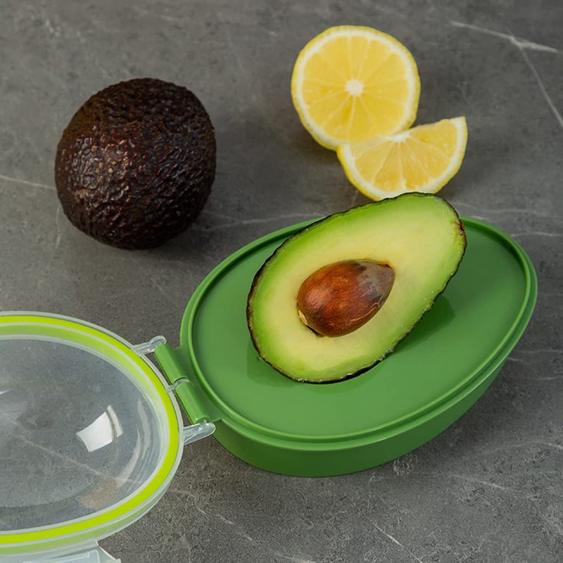 MEELYHOME Modern/Minimalist Avocado Keeper, Green Plastic, 15.3x11x8cm/6.02x4.33x3.15, Take-Out