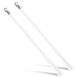 2Pcs Vertical Blind Wands,White Fiberglass Curtain Pull Wand,Curtain Pull Rod with Hook and Handle, Reliable Curtain Blind Wand,Space Saving Vertical Blinds Replacement Part