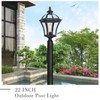 Emliviar 22 Inch Outdoor Post Light, Farmhouse Vintage Outside Pole