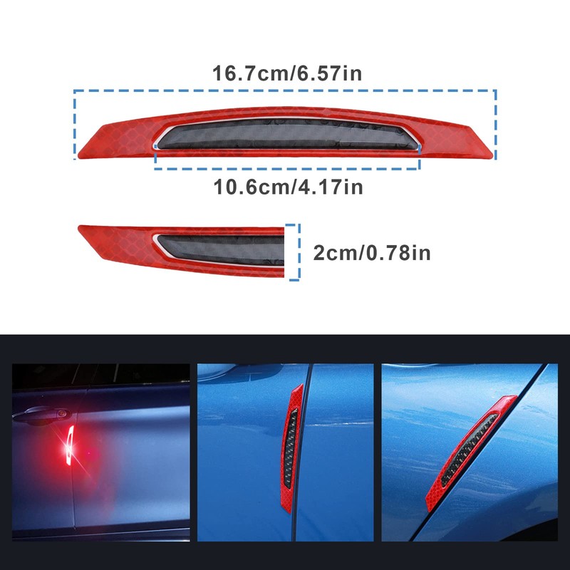 eMagTech 4PCS Car Door Anti-collision Stickers Night Safety Warning Reflective
