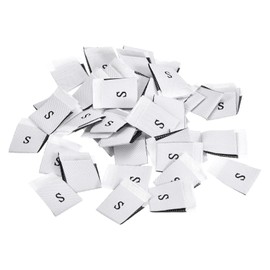 sourcing map Clothing Sewing Size Label, S Sizes Woven Embroidered Label White for Clothes Garment, Pack of 100