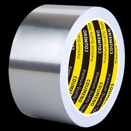 COUMENO Aluminum Foil Tape, 2inX66FT/20m, High Temperature Heavy Duty Insulating Adhesive Metal Duct Tape, for Plumbing Systems, HVAC, Dryer Vents, Furnaces, Repair of Hot and Cold Air Ducts