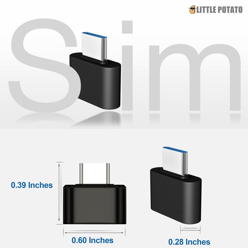 little potato USB C to USB Adapter (2 Pack), USB-C