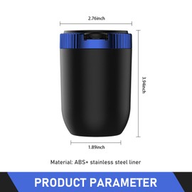 Eratus 1 PC Car Ashtray, Car Multifunctional Ashtray with Lighting LED, Portable Mini Detachable Metal Flame Retardant Liner Trash Can with Lid, Universal for Cars Home Office (Blue)