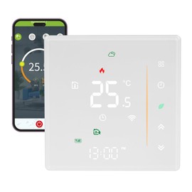 Jadeshay WiFi Thermostat Smart Thermostat for Combi Boiler Tuya App Control 5+1+1 Day Programmable LCD Display Dry Contact Heating Controller Compatible with Alexa Google Home 230V 5A White