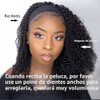 XSY Peluca de cabello humano rizado con diadema de 20