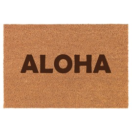 Daylor Aloha Doormat Brown Natural Coir Rectangular Front Entry Non Slip Door Mat (18 in. x 30 in.)