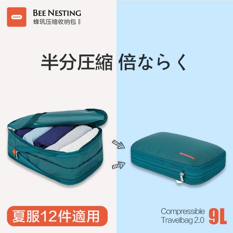 Bee Nesting Compressible Travel Bag, Zips Down to Save Approx.