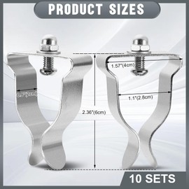 Tandefio 10 Sets Window Well Cover Clips Outside 2.36'' x 1.57'' x 0.8'' Basement Window Well Cover Hardware Kit Spring Clip Heavy Duty Egress for Basement Courtyard Exterior Window Well