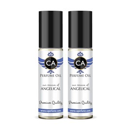 CA Perfume Impression of Thierry M. Angelical For Women Replica Fragrance Body Oil Dupes Alcohol-Free Essential Aromatherapy Sample Travel Size Concentrated Long Lasting Attar Roll-On 0.3 Fl Oz-X2