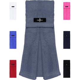 Exxact Sports Football Towel with Hook & Loop Fastener, Quarterback QB Sports Towel to Clean Hands, Visor and Gloves (Grey)