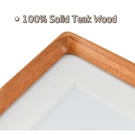 Recuerdos 4x4 Picture Frame in Natural Teak Wood,Square 4x4 Frame with 3x3 Mat for Wall Mount or Tabletop Display