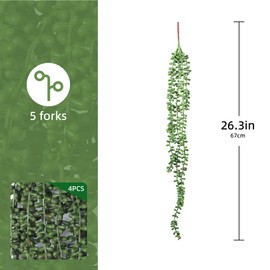 JMFFL 4 Pcs Artificial Succulents Hanging Plants, Fake Pearl Hanging Orchids for Indoor Decoration Outdoor Garden Green, Porch Bedroom Office Decoration, Farmhouse Style