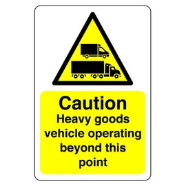 Safety First Display LTD Caution heavy goods vehicles sign - 1.2mm Rigid plastic for indoor/outdoor usage (300mm x 200mm) Viewing Distance within 7m.