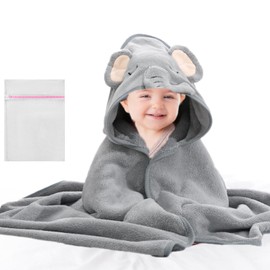 ZOCONE Hooded Baby Bath Towel Newborn, Baby Towel with Hood, Soft Baby Towels Newborn for Bath, Hooded Baby Towel Newborn for Girls Boys, Baby Bath Towels with Storage Bag (White)