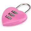 Pink Love Heart Shape Combination Padlock for Girls Women, Mini