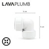LavaPlumb Push Fit Plumbing Fittings 15mm 22mm White Pushfit Elbow