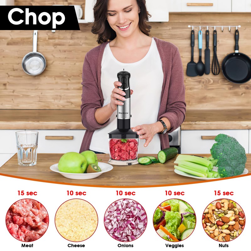 Immersion Blender Handheld for Kitchen,Emulsion Blender Handheld,12 Speed Electric Hand