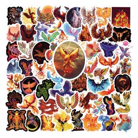 63pcs Phoenix Sticker Chinese Divine Bird Sticker Aesthetic Vinyl, Animal Stickers for Kids, Girls, Boys, Teenagers, Adult Water Bottles, Laptops, Handcases, Birthday Party Supplies,Animal Stickers