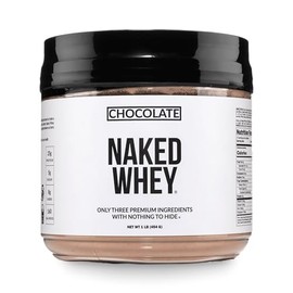 NAKED Chocolate Whey 1LB - All Natural Grass Fed Whey Protein Powder, Organic Cacao, and Coconut Sugar - NSF Certified, No GMO, No Soy, and Gluten Fre