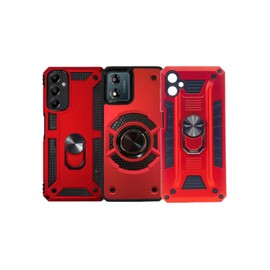 EMMAR Funda Protector Uso Rudo con Anillo + Mica Gratis para OPPO (Rojo, Reno 11 5g)