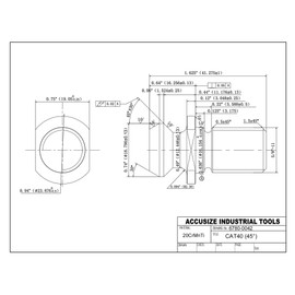 Accusize Industrial Tools Cat40 Pull Stud Retention Knob Fadal Mazak Solid for V-Flange Caterpillar Tooling, 6780-0042