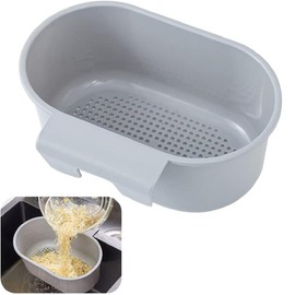 Kitchen Sink Drain Strainer Basket Compost Corner Sink Swan Strainer Basket Hanging Sink Corner Colander Triangle Multifunction Kitchen Sink Food Catcher Basket Waste Filter Wash Fruit (Grey)