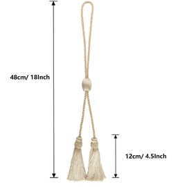 HedongHexi - Alzapaños de cortina con borla, cuerda moderna para cortinas de ventana, alzapaños decorativos elegantes para exteriores, paquete de 4