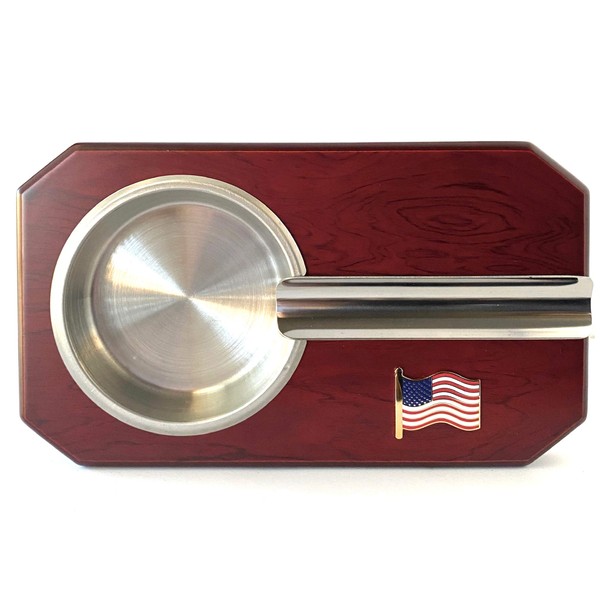 American Flag Custom Cigar Ashtray – US Flag Cigar Accessories – Cigar Cutters by Jim (US Flag)