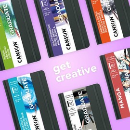 Canson Graduate Book Super Smooth 90gsm Sketchbook Soft Cover 5.5" x 8.5" White 184 Sheets