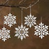 HERZWILD Christmas Snowflake Ornaments 36pcs Plastic Snowflake Hanging Decor White